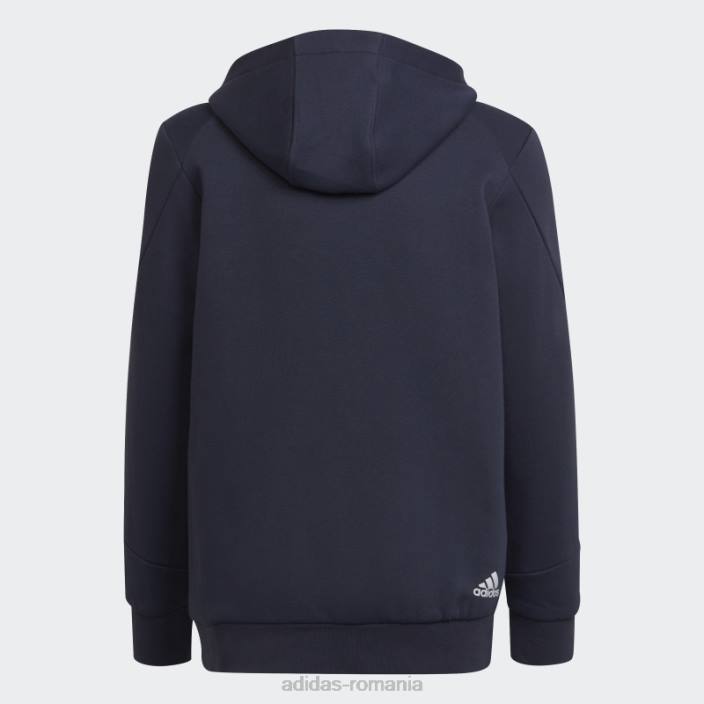 Adidas hanorac cu glugă cu 3 dungi future icons bleumarin copii bleumarin/gri liniuță 2JBN19025