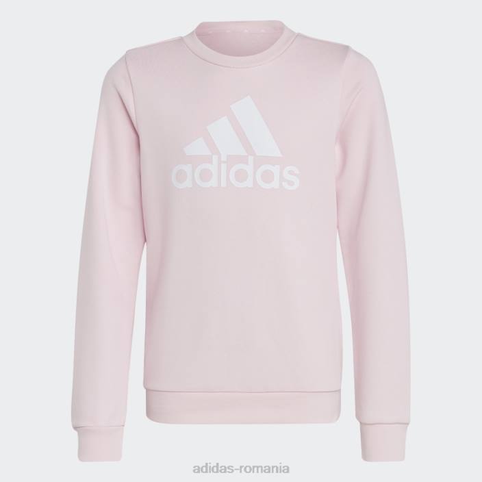 Adidas hanorac din bumbac cu logo mare essentials roz adidas copii roz/alb 2JBN12108