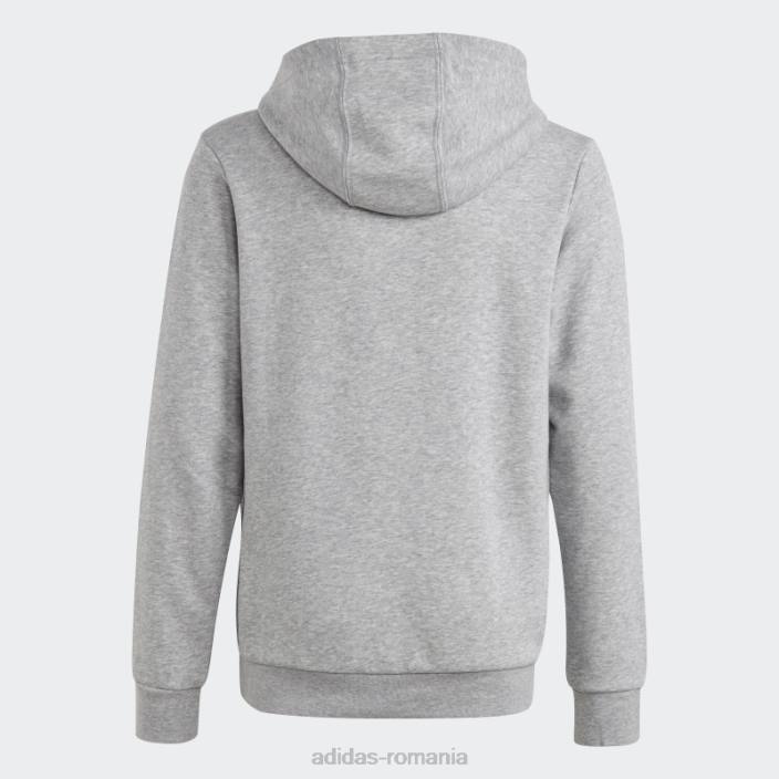 Adidas hanorac din bumbac gri mediu cu logo mare essentials copii gri mediu/alb 2JBN11837