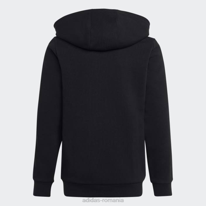 Adidas hanorac din lână cu fermoar complet, alb, cu 3 dungi copii alb negru 2JBN18517