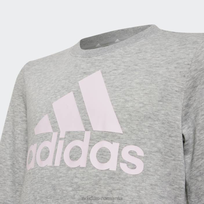 Adidas hanorac gri mediu essentials adidas copii gri mediu/roz 2JBN12087