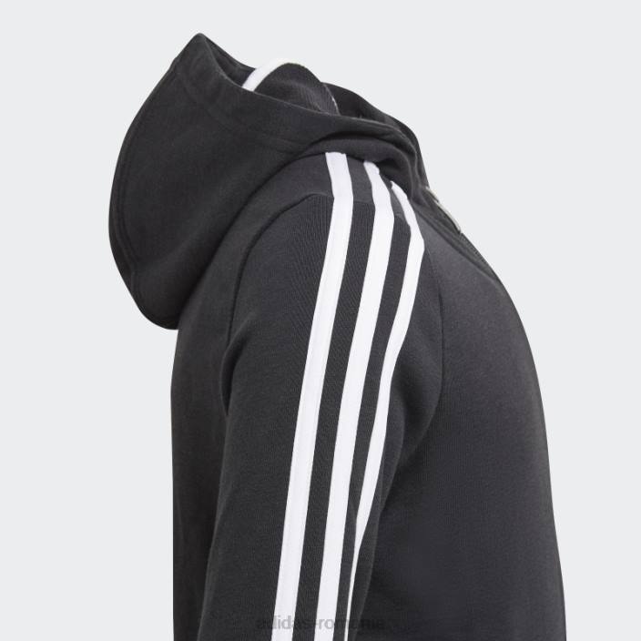 Adidas hanorac negru cu 3 dungi copii alb negru 2JBN12077