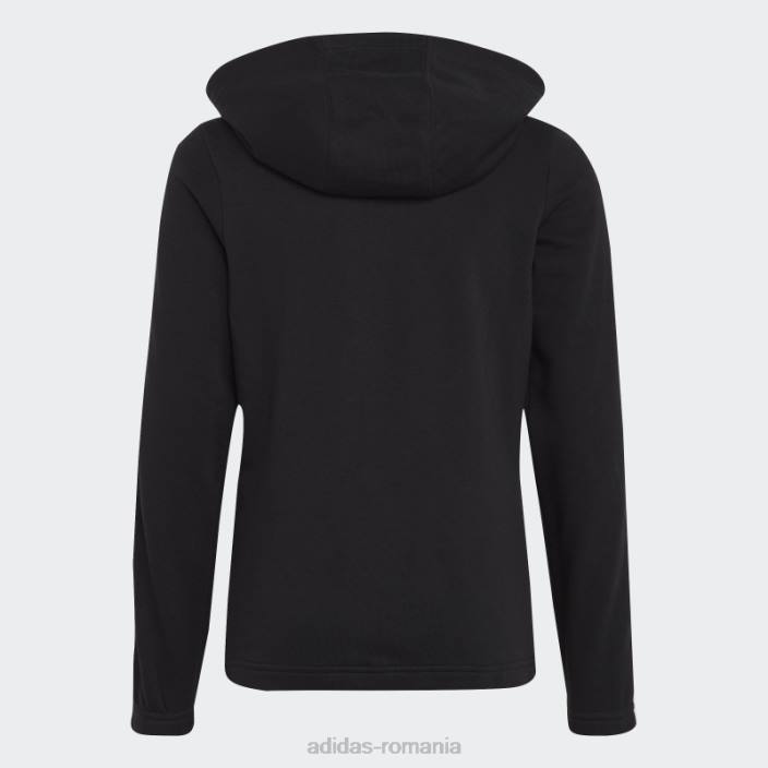 Adidas hanorac negru cu fermoar complet, cu 3 dungi copii alb negru 2JBN19166