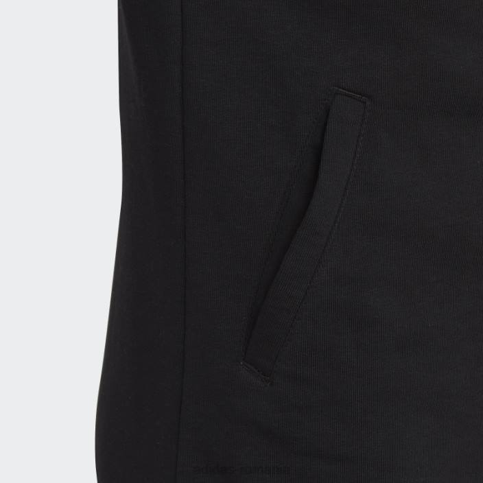 Adidas hanorac negru cu fermoar complet, cu 3 dungi copii alb negru 2JBN19166