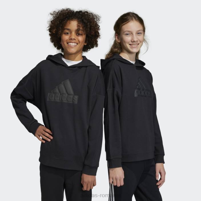 Adidas hanorac negru cu glugă cu logo future icons copii negru 2JBN11684