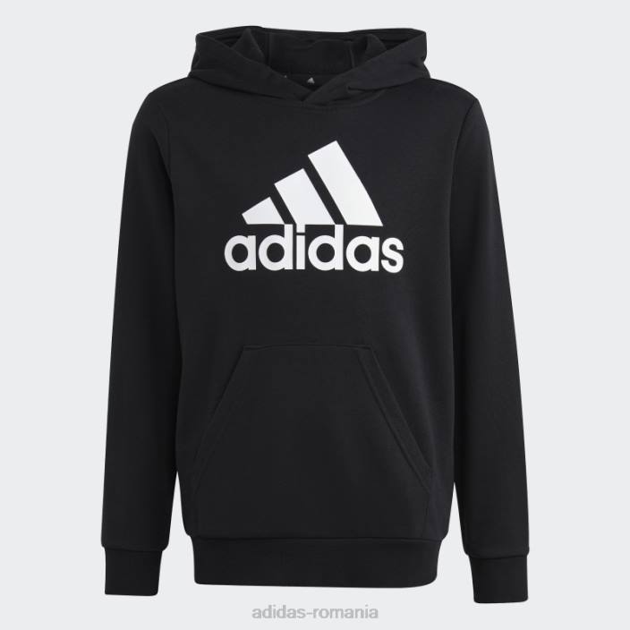 Adidas hanorac negru din bumbac cu logo mare essentials copii alb negru 2JBN11806