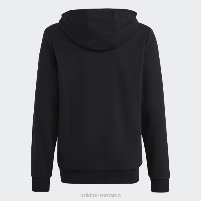 Adidas hanorac negru din bumbac cu logo mare essentials copii alb negru 2JBN11806