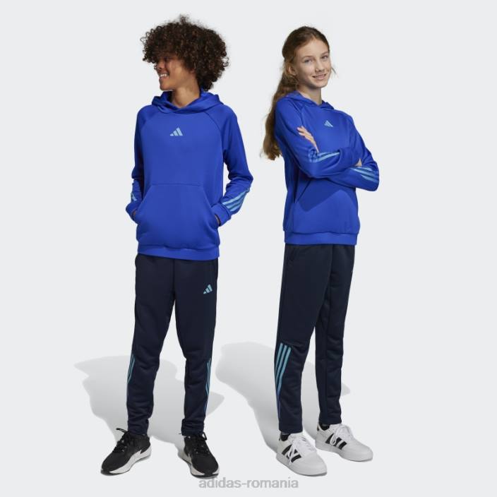 Adidas icoane tren de cerneală aeroready pantaloni de jogging din tricot cu 3 dungi copii cerneală/albastru 2JBN18377