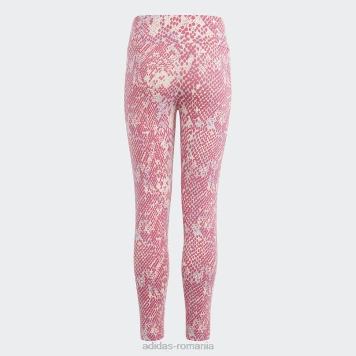 Adidas icoane viitoare cu imprimeu peste tot cuarț copii cuarț/argintiu zori/fucsia 2JBN19148