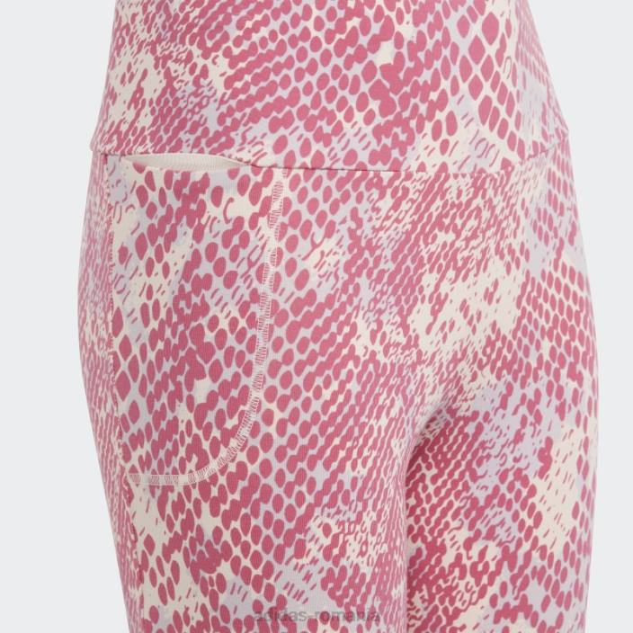 Adidas icoane viitoare cu imprimeu peste tot cuarț copii cuarț/argintiu zori/fucsia 2JBN19148