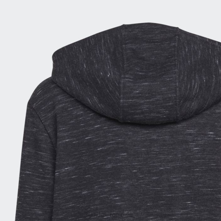Adidas icoane viitoare insignă de sport hanorac cu glugă negru melange copii negru melange/alb 2JBN11930