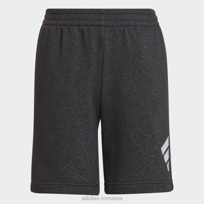 Adidas icoane viitoare pantaloni scurți cu 3 dungi alb copii alb negru 2JBN18824