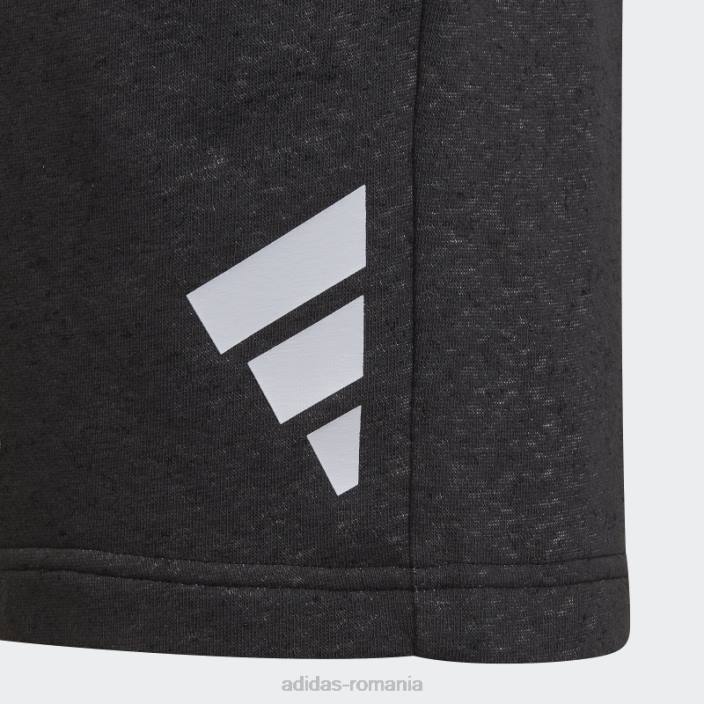 Adidas icoane viitoare pantaloni scurți cu 3 dungi alb copii alb negru 2JBN18824