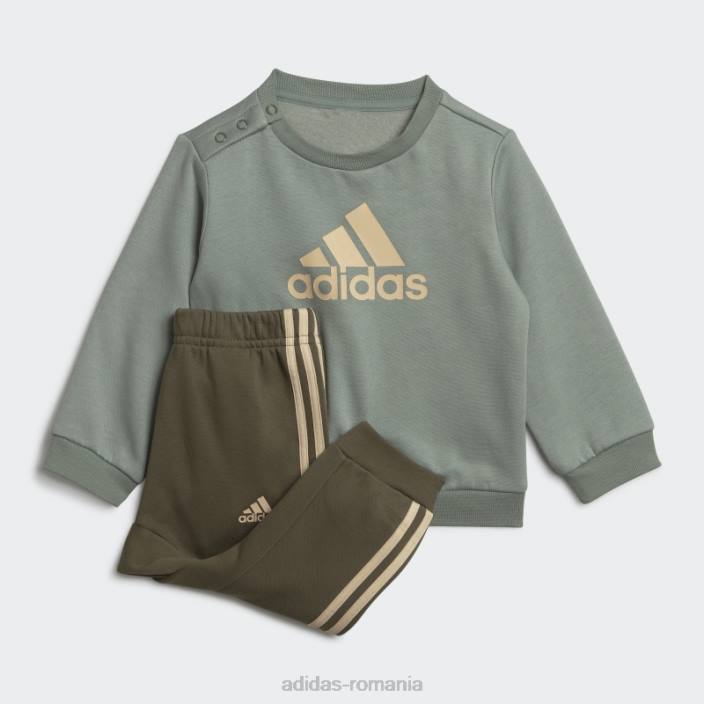 Adidas insigna verde argintie a set de jogger sport adidas copii verde argintiu/nisip 2JBN18345