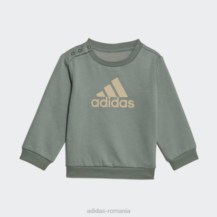 Adidas insigna verde argintie a set de jogger sport adidas copii verde argintiu/nisip 2JBN18345