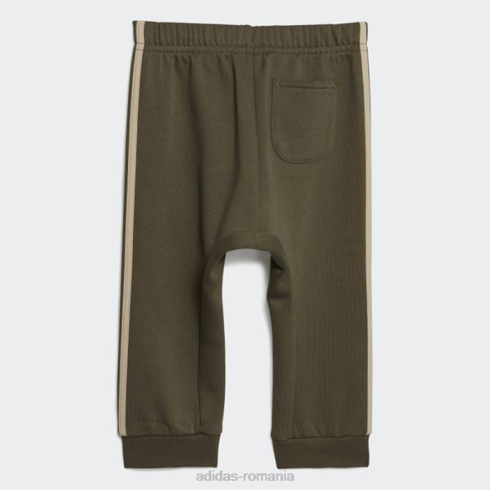 Adidas insigna verde argintie a set de jogger sport adidas copii verde argintiu/nisip 2JBN18345
