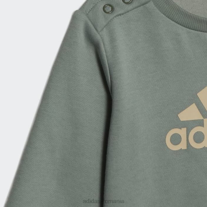 Adidas insigna verde argintie a set de jogger sport adidas copii verde argintiu/nisip 2JBN18345