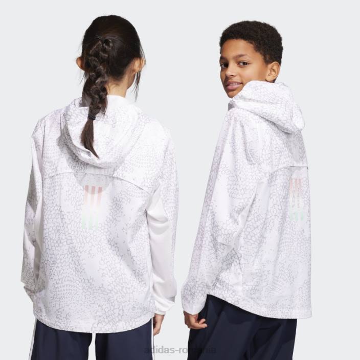 Adidas jachetă de vânt elegant argintiu.rdy windbreaker copii alb/gri/argintiu 2JBN18668