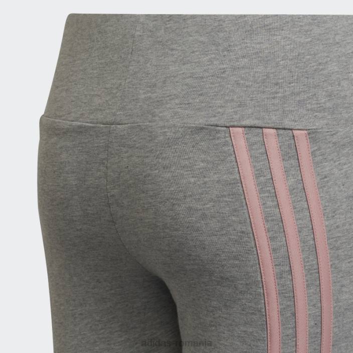 Adidas jambiere din bumbac, gri mediu, cu 3 dungi copii gri mediu/mov 2JBN19258