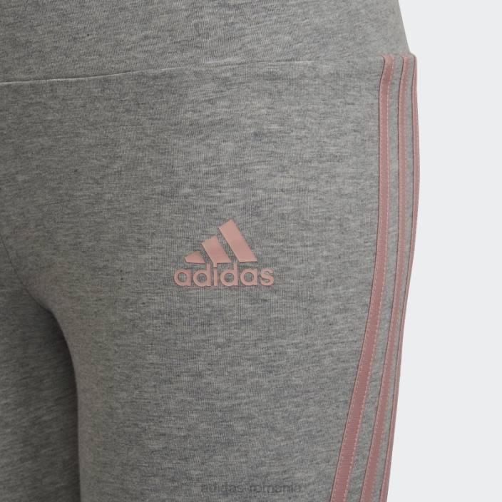 Adidas jambiere din bumbac, gri mediu, cu 3 dungi copii gri mediu/mov 2JBN19258