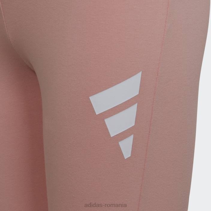 Adidas leggings din bumbac cu 3 dungi mov adidas copii mov/alb 2JBN19278