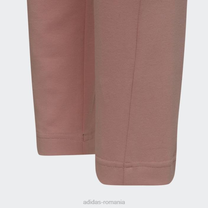 Adidas leggings din bumbac cu 3 dungi mov adidas copii mov/alb 2JBN19278