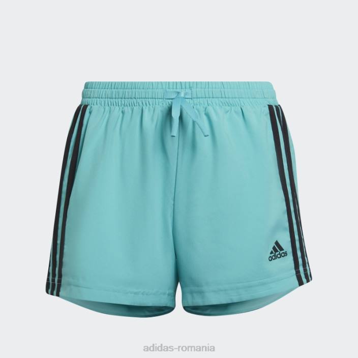 Adidas mint rush conceput pentru a muta moda pantaloni scurți cu 3 dungi copii mint rush/negru 2JBN3484