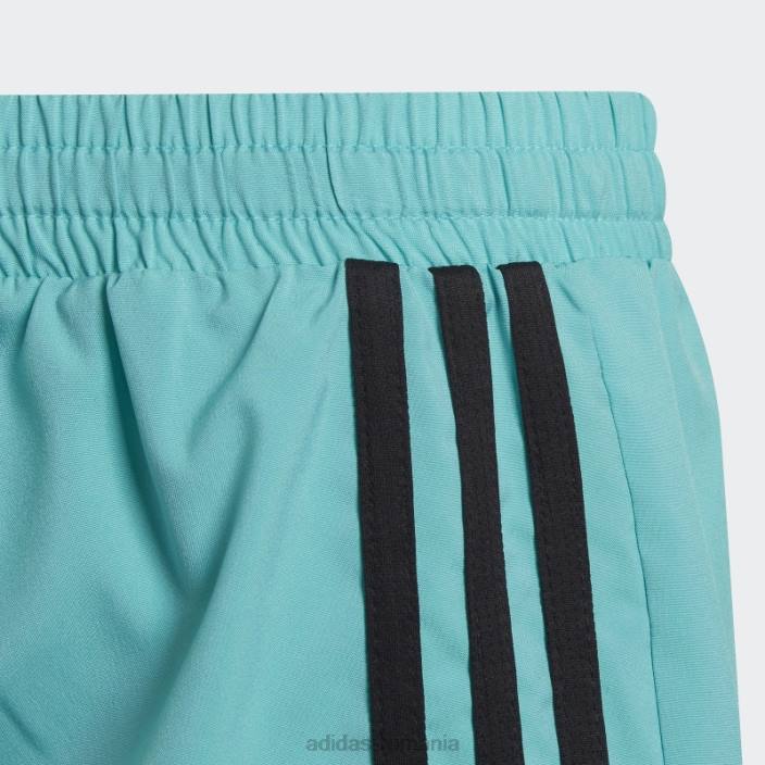 Adidas mint rush conceput pentru a muta moda pantaloni scurți cu 3 dungi copii mint rush/negru 2JBN3484