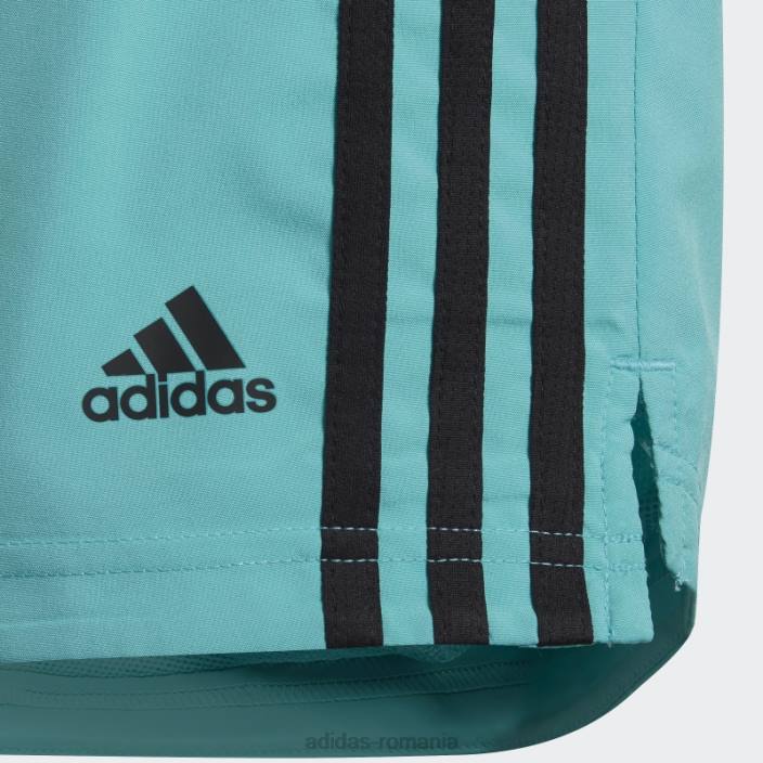 Adidas mint rush conceput pentru a muta moda pantaloni scurți cu 3 dungi copii mint rush/negru 2JBN3484