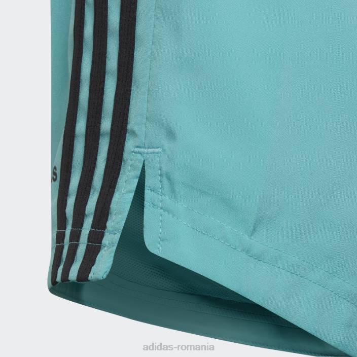 Adidas mint rush conceput pentru a muta moda pantaloni scurți cu 3 dungi copii mint rush/negru 2JBN3484