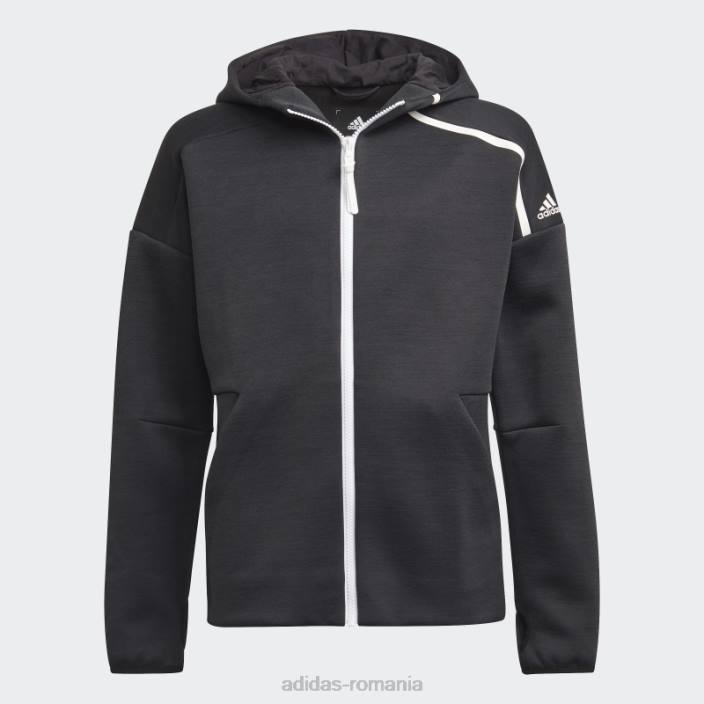 Adidas negru z.n.e. sportswear hoodie feat. mod cu fermoar cu eliberare rapidă copii negru 2JBN19027