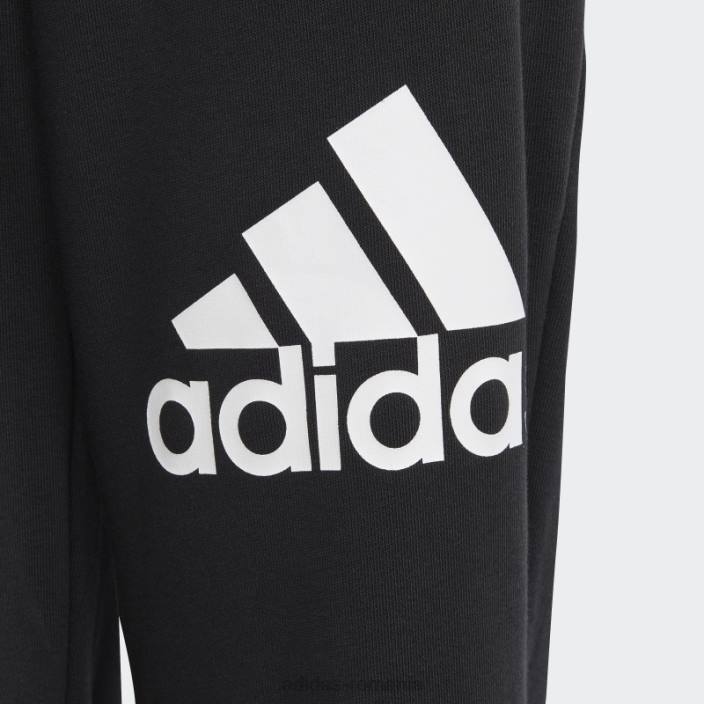 Adidas pantaloni de bumbac cu logo mare, cu potrivire regulată, negri copii alb negru 2JBN11893