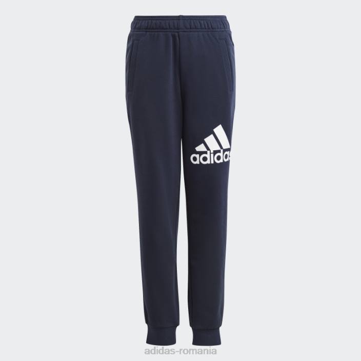 Adidas pantaloni de bumbac cu logo mare, ink essentials, cu potrivire obișnuită copii cerneală/alb 2JBN11723