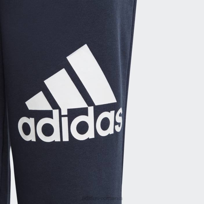 Adidas pantaloni de bumbac cu logo mare, ink essentials, cu potrivire obișnuită copii cerneală/alb 2JBN11723