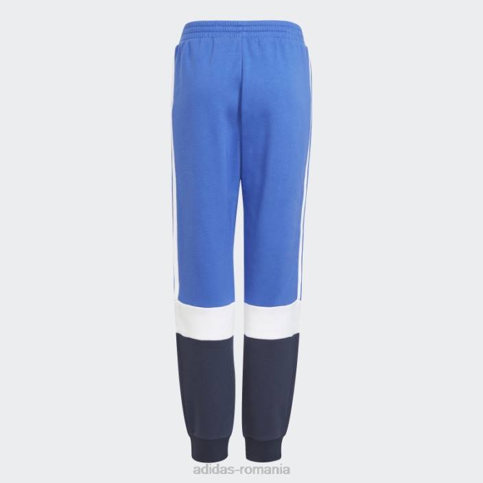 Adidas pantaloni de jogging colorblock, albastru îndrăzneț copii albastru îndrăzneț/cerneală 2JBN18946