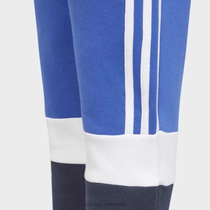 Adidas pantaloni de jogging colorblock, albastru îndrăzneț copii albastru îndrăzneț/cerneală 2JBN18946