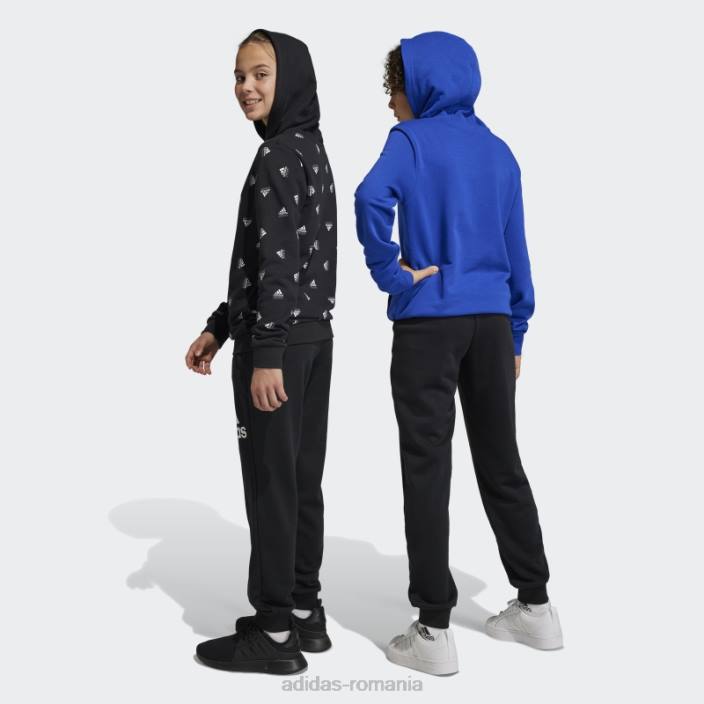 Adidas pantaloni de jogging din bumbac cu logo mare, negri, cu potrivire regulată copii alb negru 2JBN18671