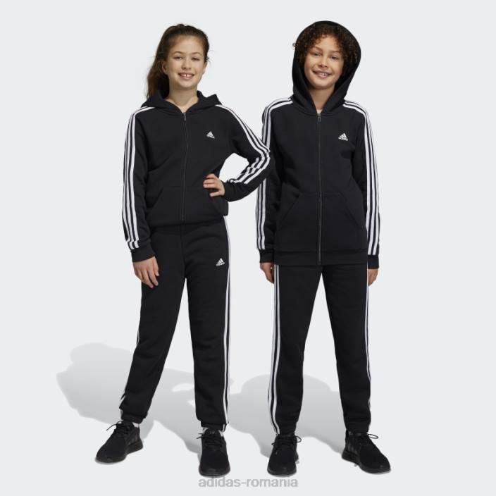 Adidas pantaloni de jogging din fleece cu 3 dungi adidas copii alb negru 2JBN18555