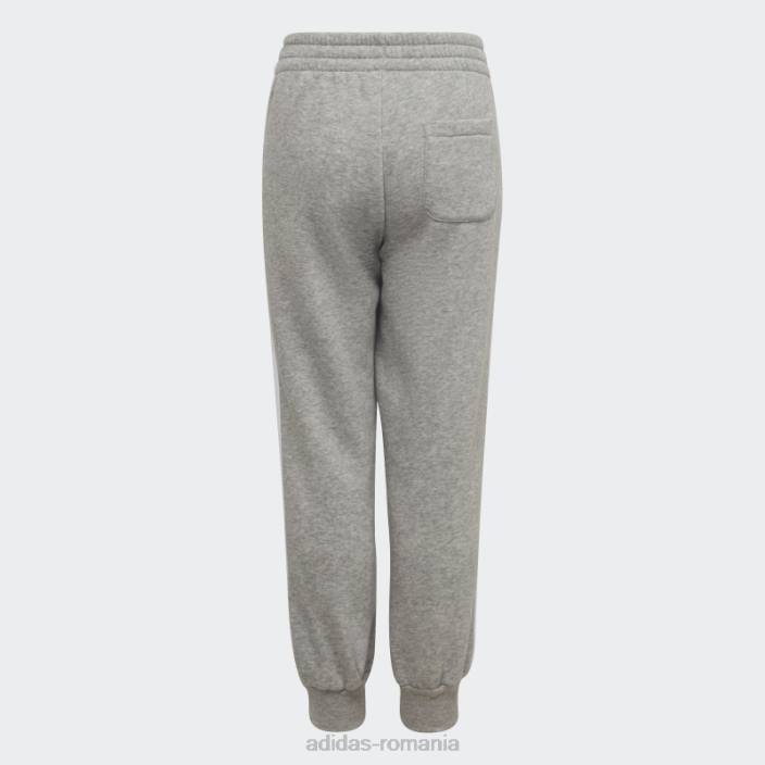 Adidas pantaloni de jogging esențiali gri mediu cu 3 dungi copii gri mediu/alb 2JBN18618
