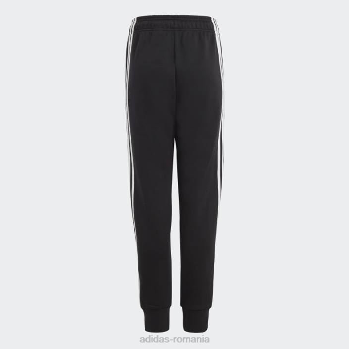 Adidas pantaloni de jogging negri din bumbac cu 3 dungi adidas copii alb negru 2JBN19137