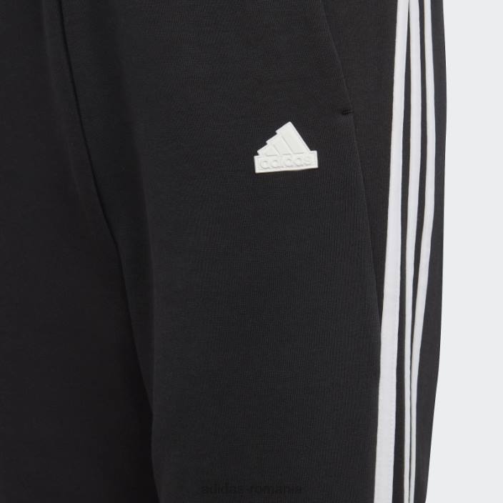 Adidas pantaloni de jogging negri din bumbac cu 3 dungi adidas copii alb negru 2JBN19137