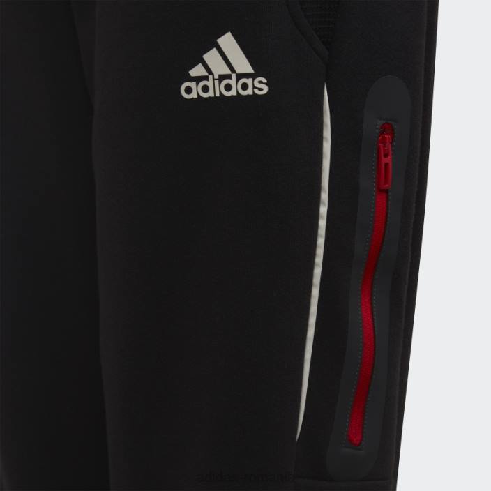 Adidas pantaloni de jogging negri xfg subțiri copii negru/alb/rosu 2JBN19007