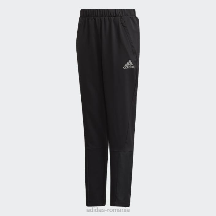 Adidas pantaloni de jogging subțiri țesuți aeroready, negri copii negru 2JBN18992