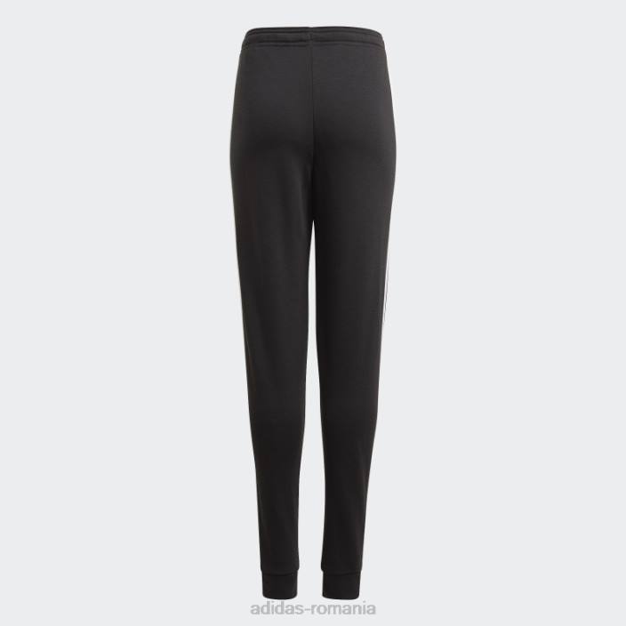 Adidas pantaloni de terry franceză cu 3 dungi esențiali negri fierbinți copii alb negru 2JBN3817
