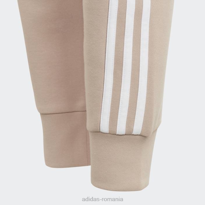 Adidas pantaloni din bumbac cu 3 dungi taupe future icons copii taupe/alb 2JBN12095
