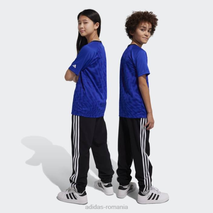 Adidas pantaloni țesuți cu 3 dungi negre copii alb negru 2JBN11693