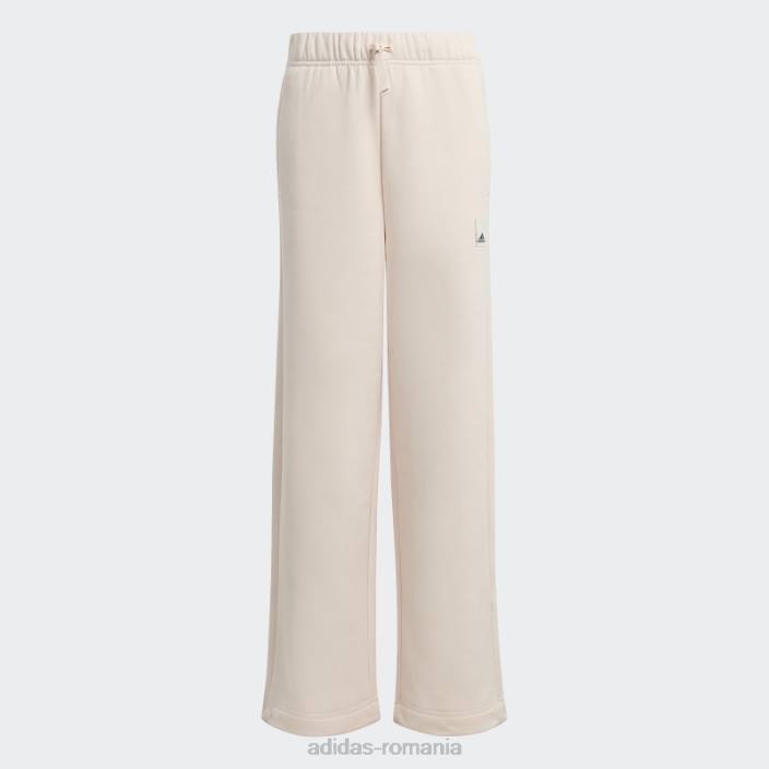 Adidas pantaloni largi din fleece din bumbac quartz lounge adidas copii cuarț/alb/negru 2JBN12093