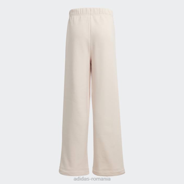 Adidas pantaloni largi din fleece din bumbac quartz lounge adidas copii cuarț/alb/negru 2JBN12093