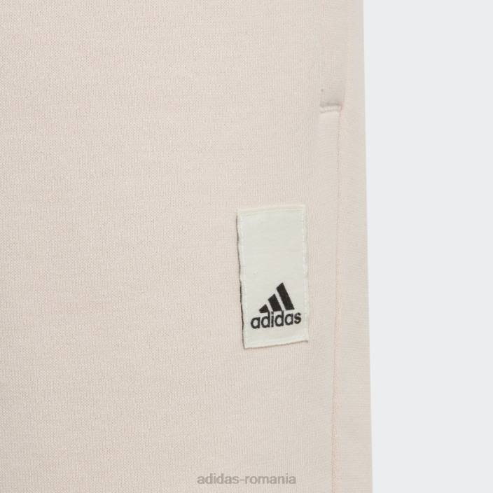 Adidas pantaloni largi din fleece din bumbac quartz lounge adidas copii cuarț/alb/negru 2JBN12093