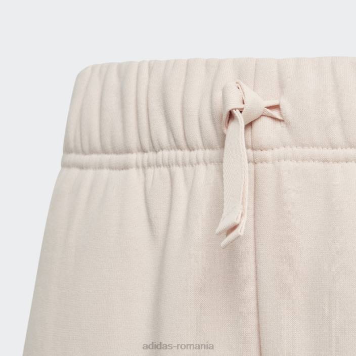 Adidas pantaloni largi din fleece din bumbac quartz lounge adidas copii cuarț/alb/negru 2JBN12093